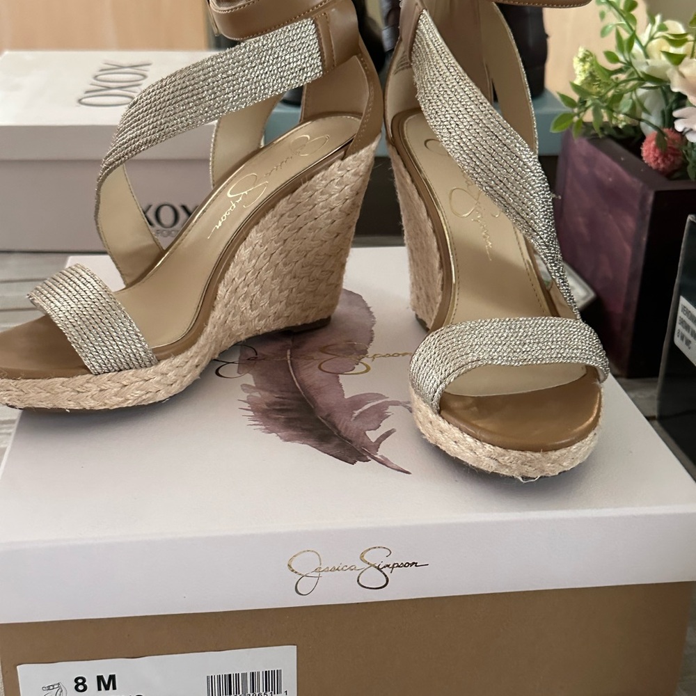 Jessica Simpson Women's Silver Wedge Sandals